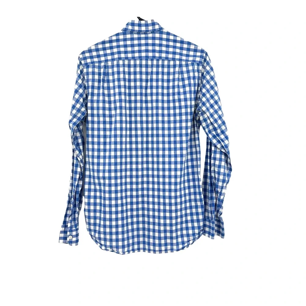J. Crew size XS lightweight shirt blue white check plaid‎ long sleeve button up